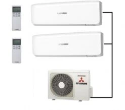 Mitsubishi SCM40ZS-W Outdoor Unit - 2 Indoor Wall Units